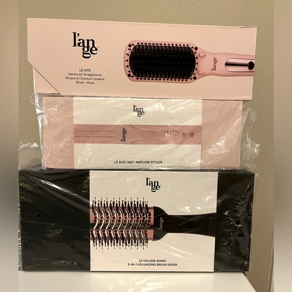 3 L’ange hair tools. Best sellers! ⭐️ 
2 New in box, 1 open box. Retail $202